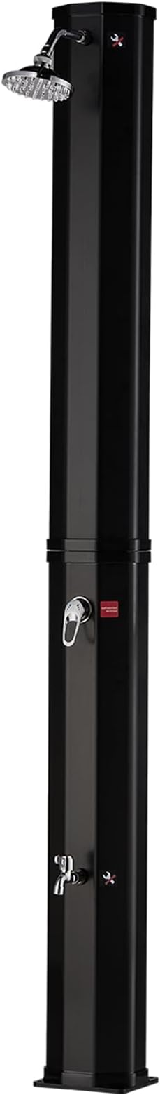 16 Gallon Outdoor Solar Shower with Shower Head and Foot Shower Tap